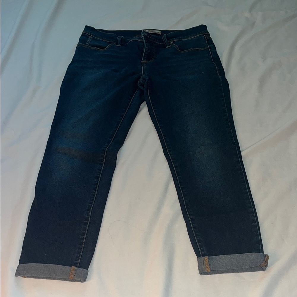 Free People Dark Blue Low Rise Skinny Ankle Jeans